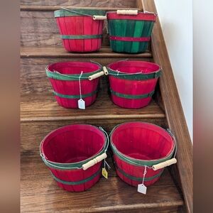 Wooden Baskets with Handles 9x7"- set of 3 baskets